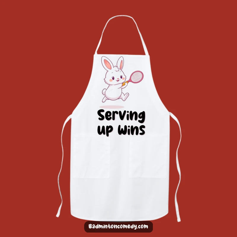 Funny Bunny Badminton Apron: Humorous Kitchen Wear, Unique Funny Gift!