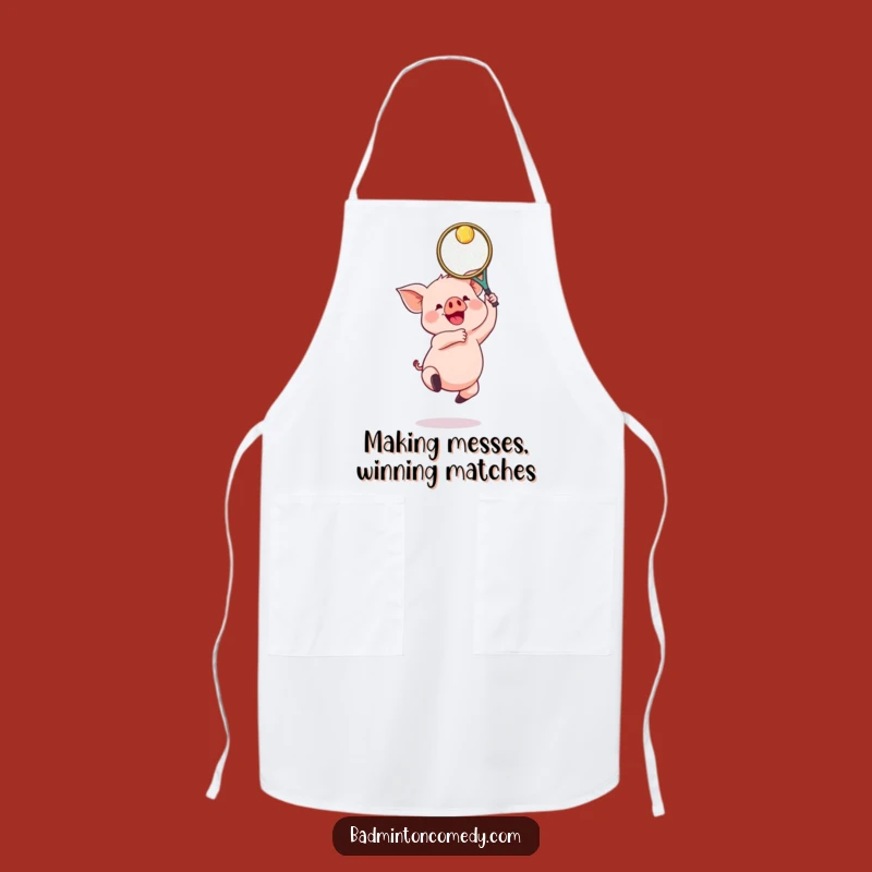 Funny Piglet Badminton Chef Apron - Gleeful Jumper Kitchen Gift