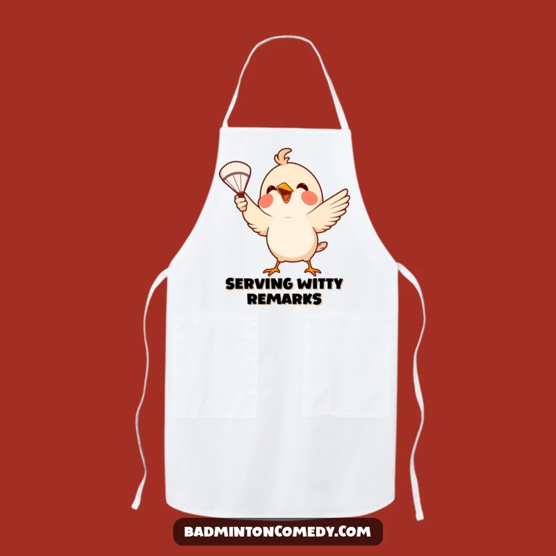 Funny Bird Badminton Apron: Cook Up Fun with Avian Kitchen Style