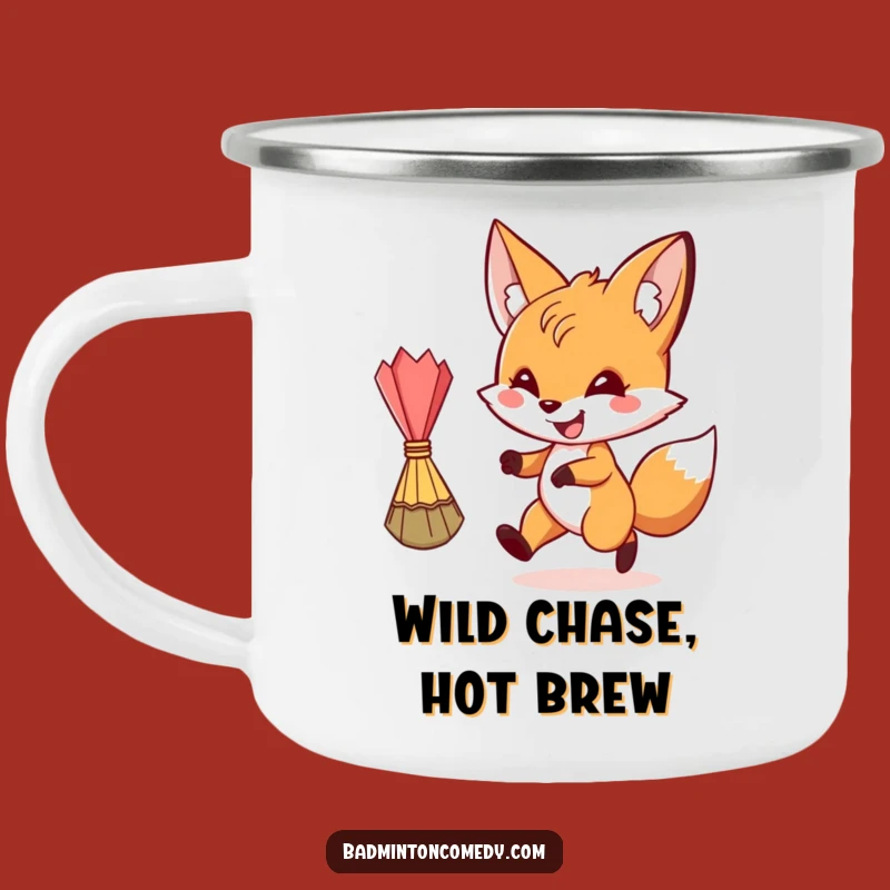 Funny Fox Badminton Camping Mug: Durable and Playful Gear, Great Funny Gift!