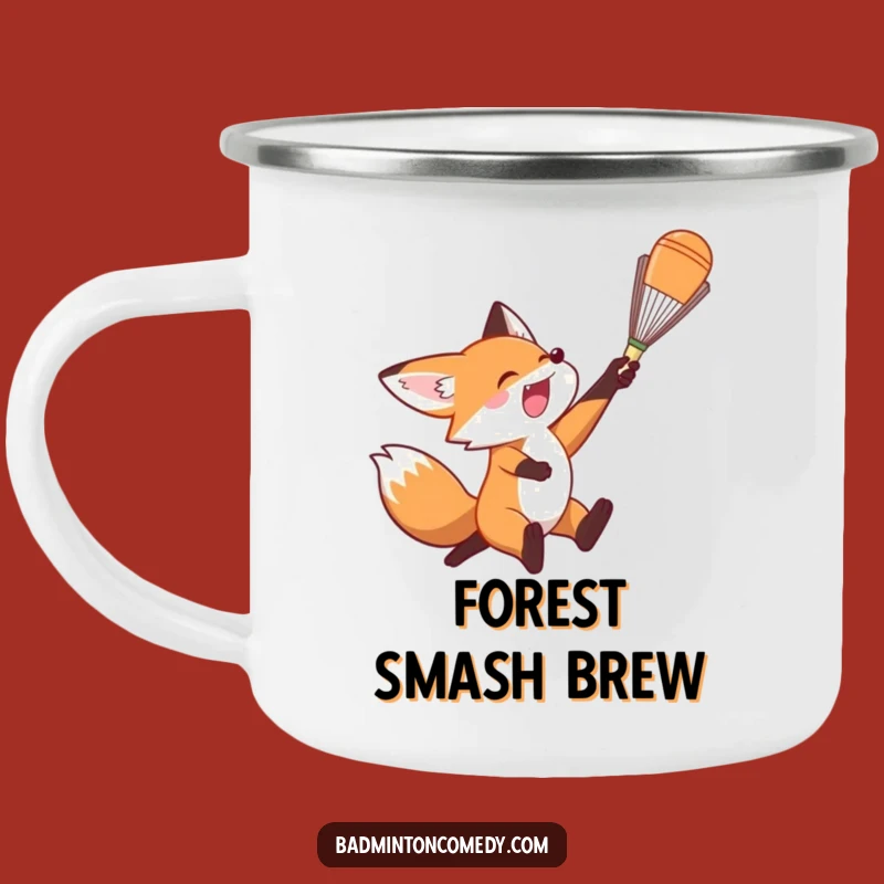 Funny Fox Badminton Smash Camping Mug: Adventure and Athleticism