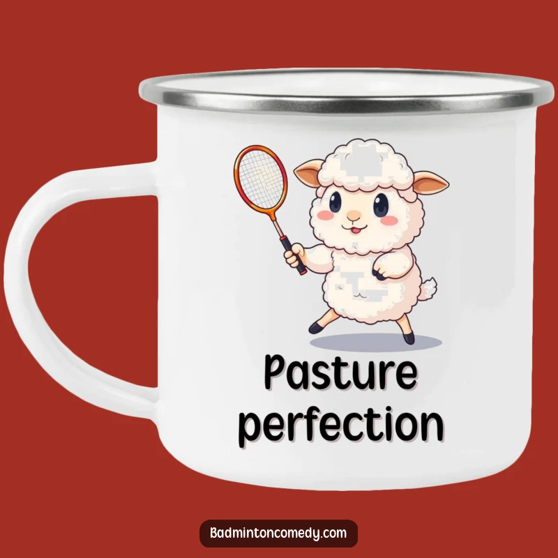 Funny Sheep Badminton Camping Mug: Durable Ewe Shuttlecock Cup, Great Outdoor Gift
