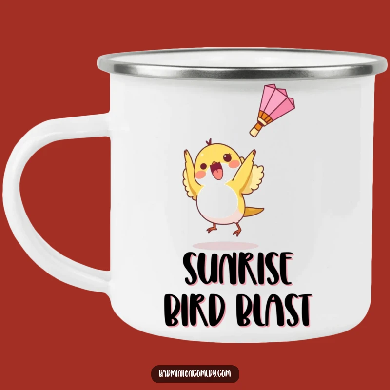 Funny Bird Badminton Camping Mug: Durable Shuttlecock Cup, Perfect Funny Gift