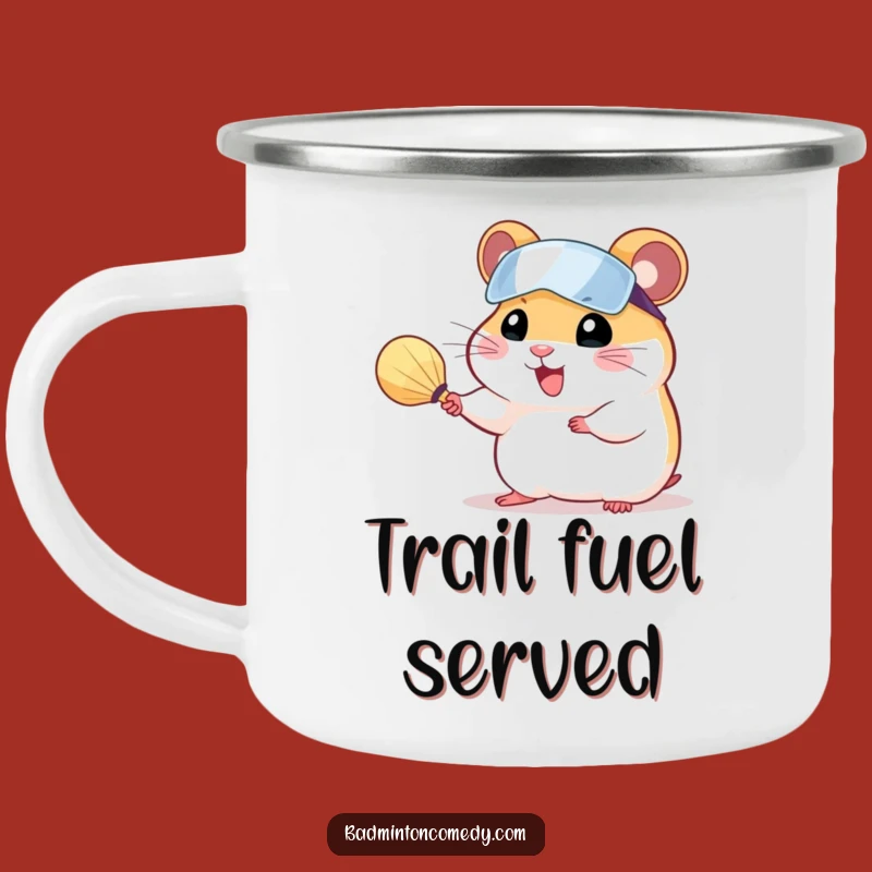 Funny Hamster Badminton Camping Mug: Durable Serving Fun for Outdoors