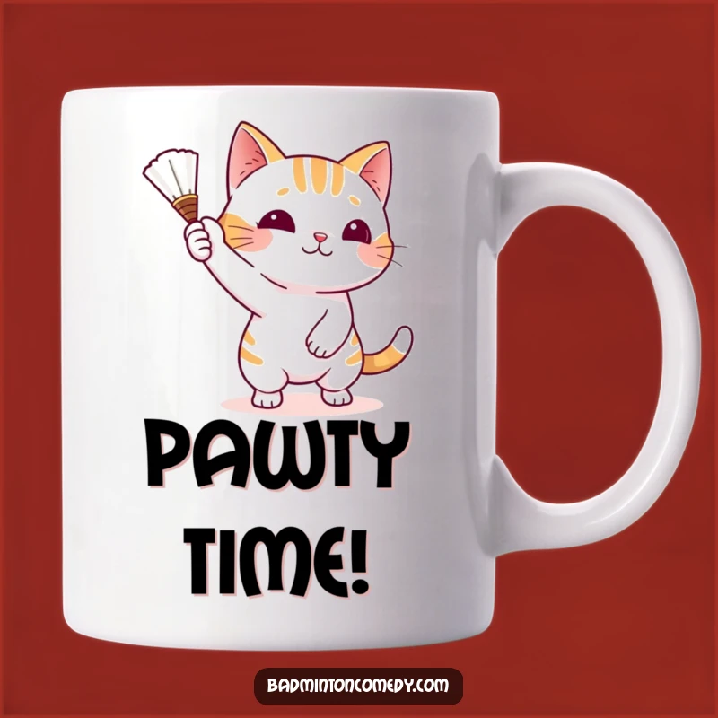 Funny Cat Badminton Fun Mug - Playful & Hilarious Gift for Cat Lovers