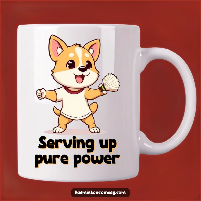 Funny Dog Badminton Smash Mug: Perfect Gift for Tennis Lovers and Pet Owners