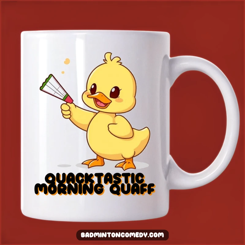Funny Duck Toy Mug - Quirky Badminton Game Gift for Players