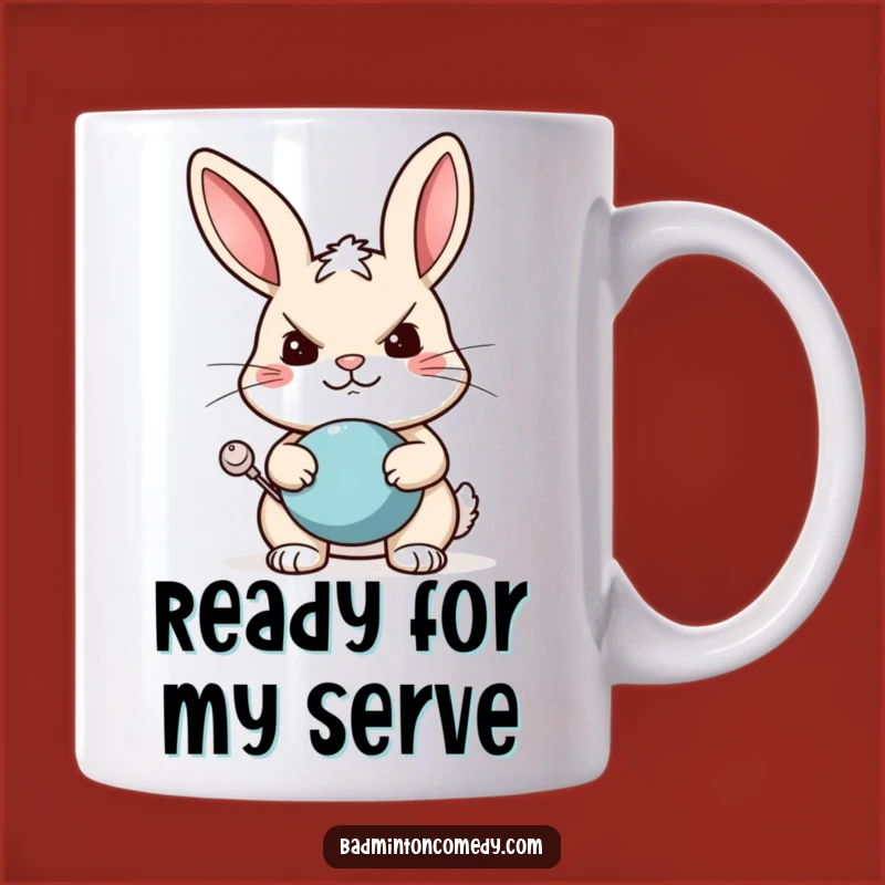 Funny Rabbit Tennis Player Mug - Perfect Gift for a Determined Athlete