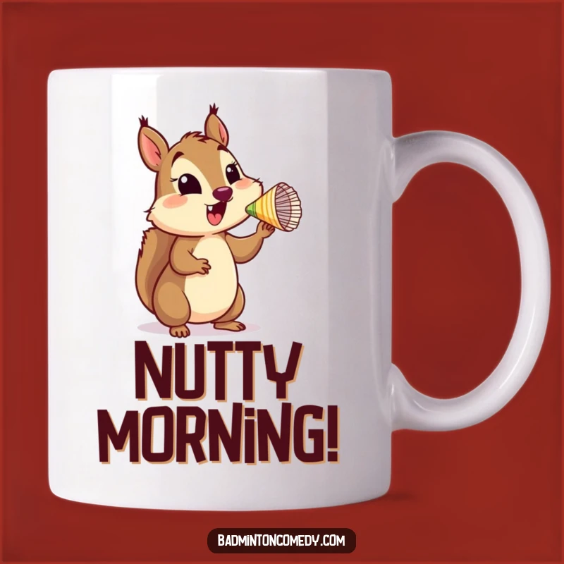 Funny Squirrel Shuttlecock Balance Mug - Whimsical & Hilarious Gift
