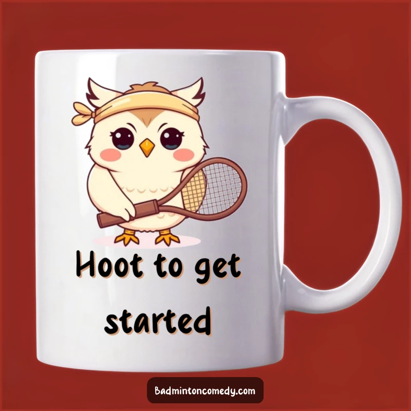 Funny Owl Tennis Player Mug: Hilarious Badminton Ace Design, Perfect Gift