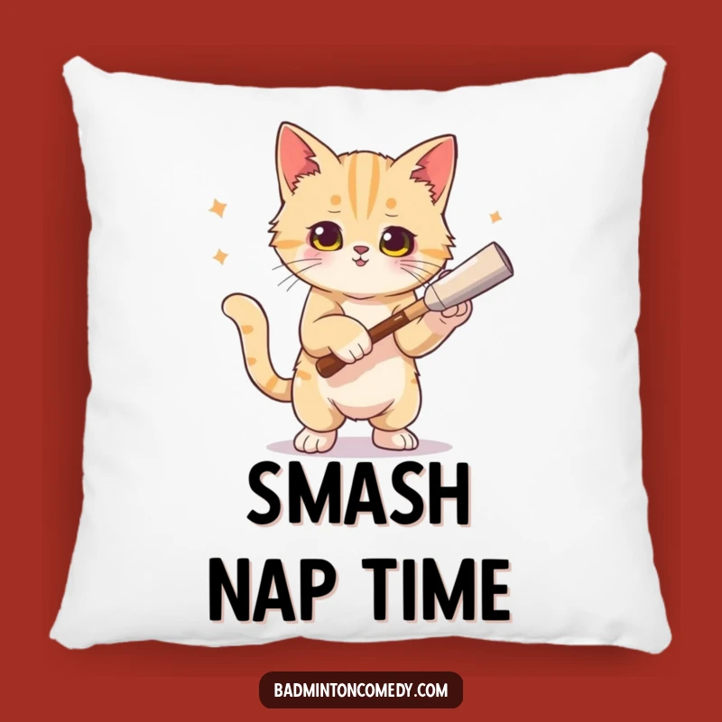 Funny Cat Smash Pillow - Comfy and Hilarious Tennis Decor Gift