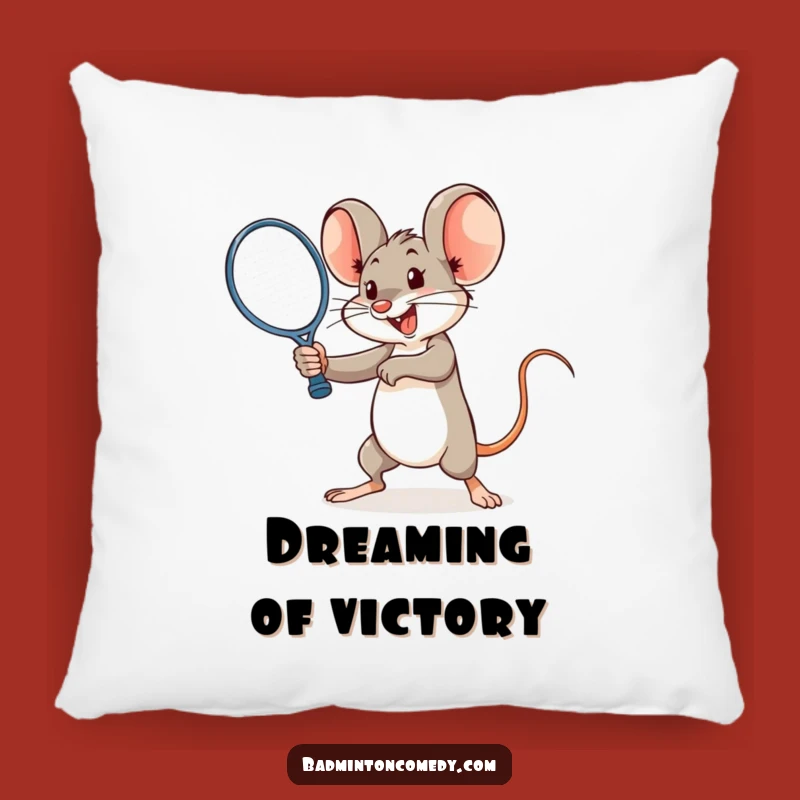 Funny Mouse Badminton Pillow - Smash Power Comfort & Humor Gift