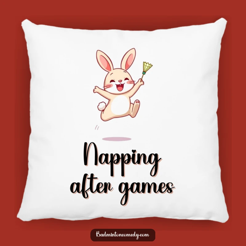 Funny Rabbit Badminton Pillow: Cozy Up with Hilarious Sports Decor