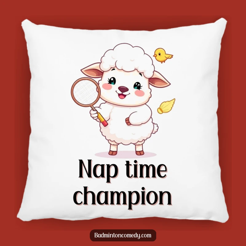 Funny Sheep Badminton Serve Pillow: Soft Comfort with a Happy Smile