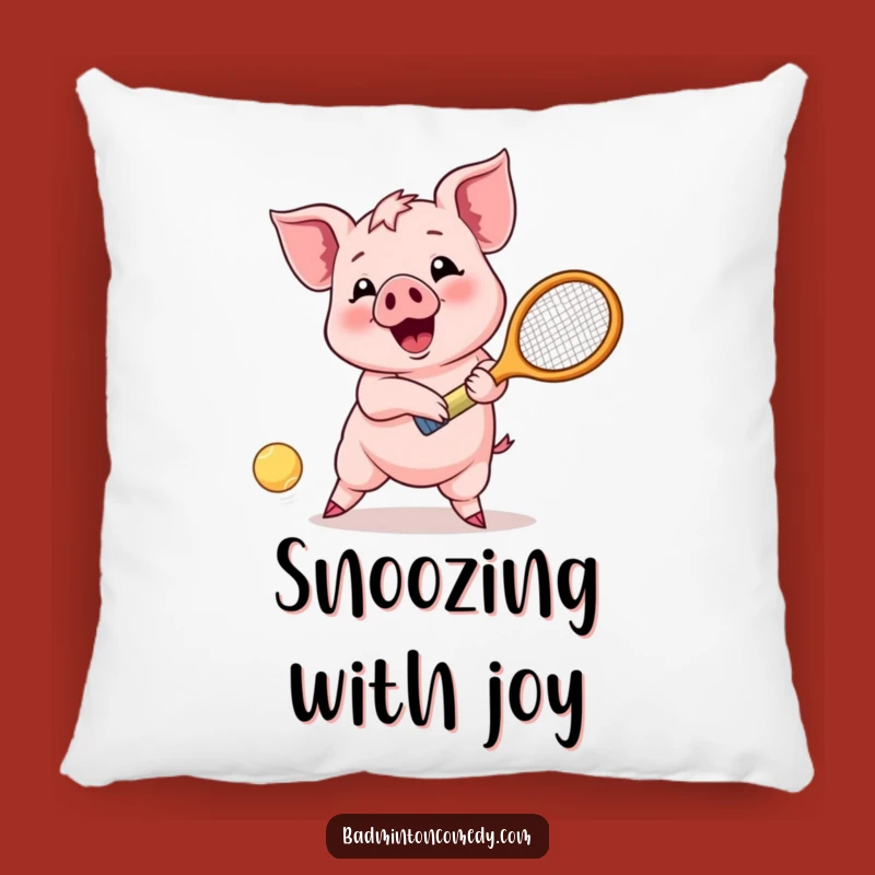 Funny Piglet Joy Pillow - Cozy Cushion for Badminton Fun Lovers