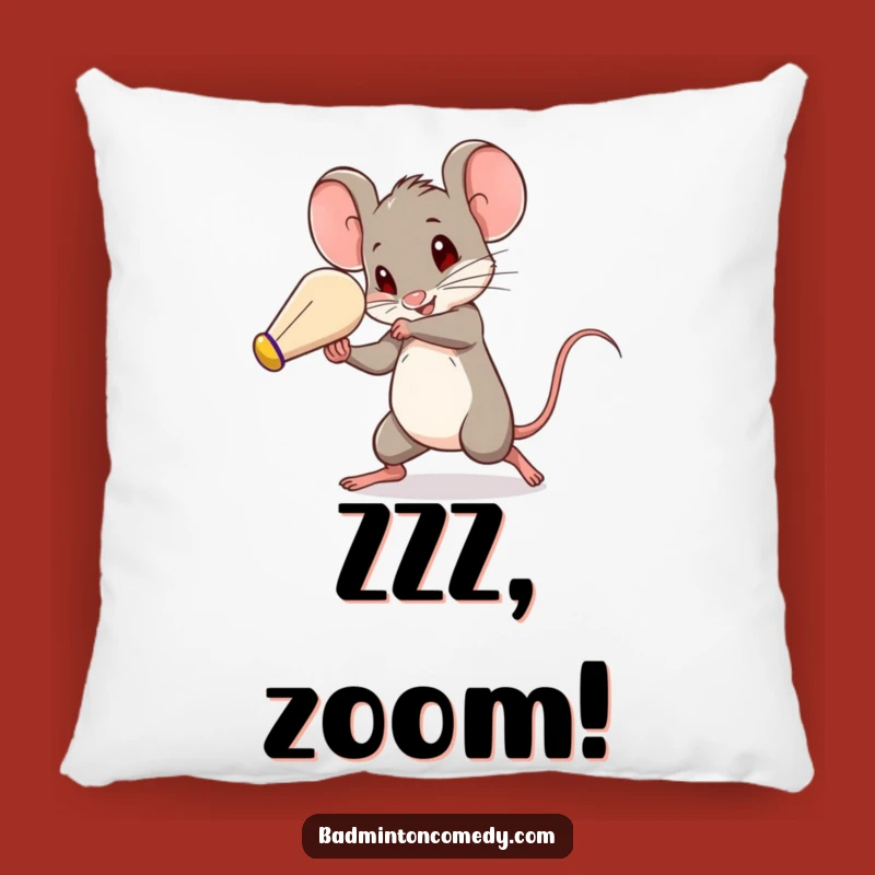 Funny Mouse Shuttlecock Speed Pillow: Cozy Humorous Badminton Decor Gift