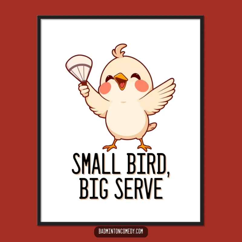 Funny Bird Badminton Digital Art: Instant Avian Cheer for Your Walls