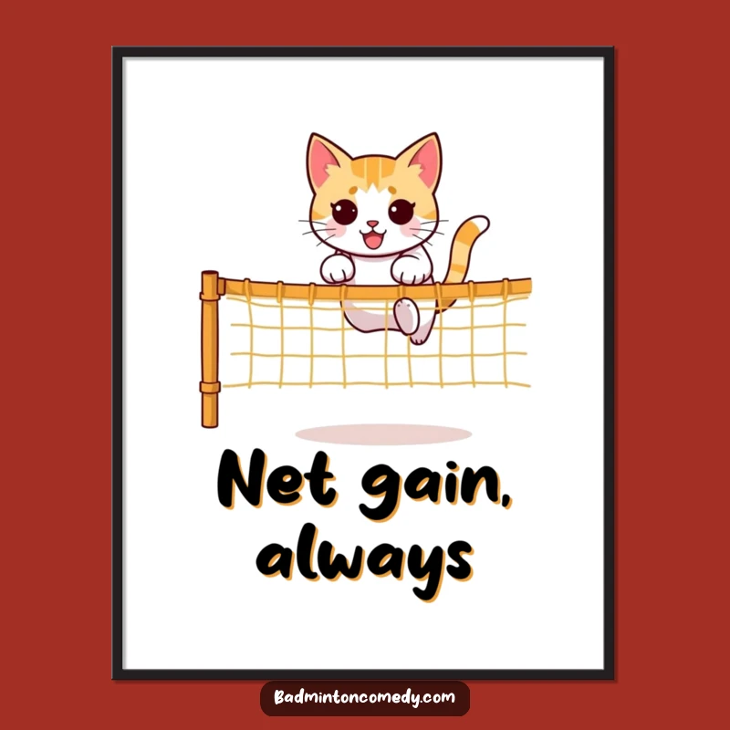 Funny Cat Digital Art: Agile Jump, Instant Humorous Decor Gift