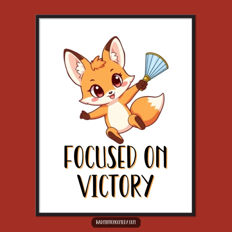 Funny Fox Smash Digital Art - High-Res Badminton Decor for Hilarious Gifts
