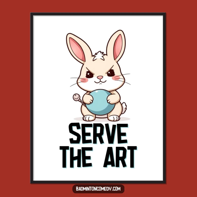 Funny Rabbit Tennis Digital Art - Hilarious Wall Decor, Perfect Gift