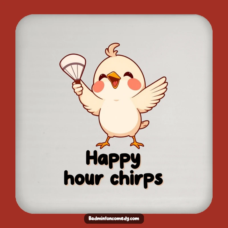 Funny Bird Badminton Coaster Set: Protect Surfaces with Avian Flair