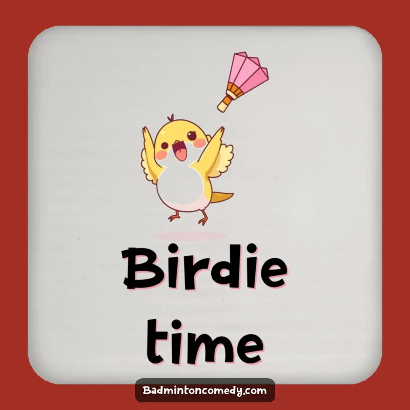 Funny Bird Badminton Coaster Set: Protect Surfaces with Shuttlecock Humor, Fun Gift