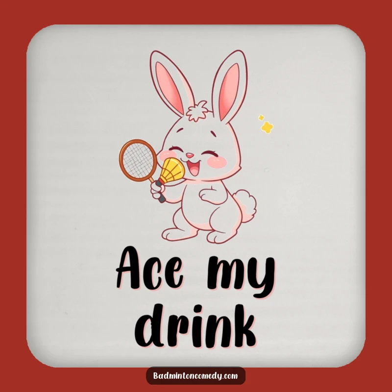 Funny Bunny Nose Badminton Coaster: Protect Surfaces with Humor
