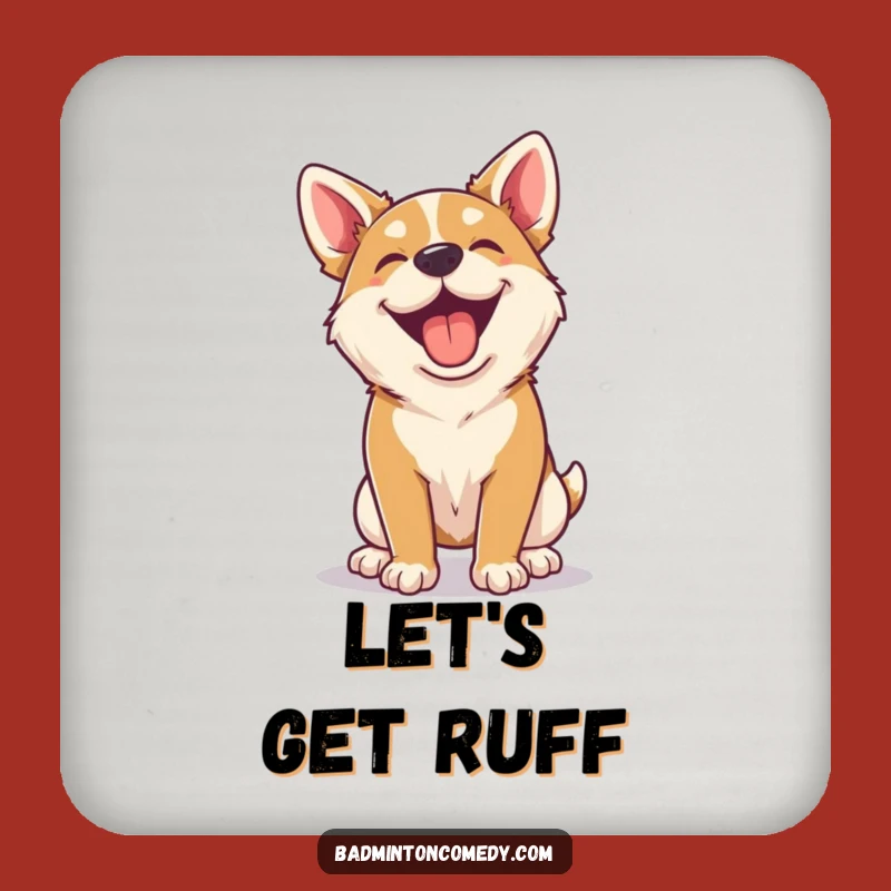 Funny Dog Badminton Coaster - Happy Panting Protection with Humor Gift