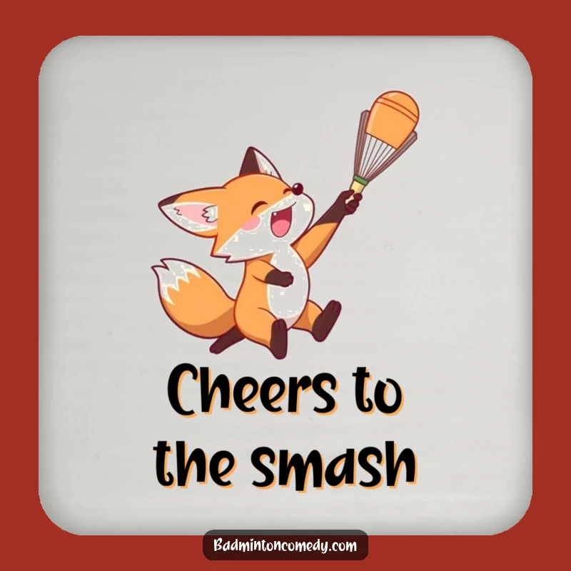 Funny Fox Badminton Smash Coaster: Protect Surfaces with Power