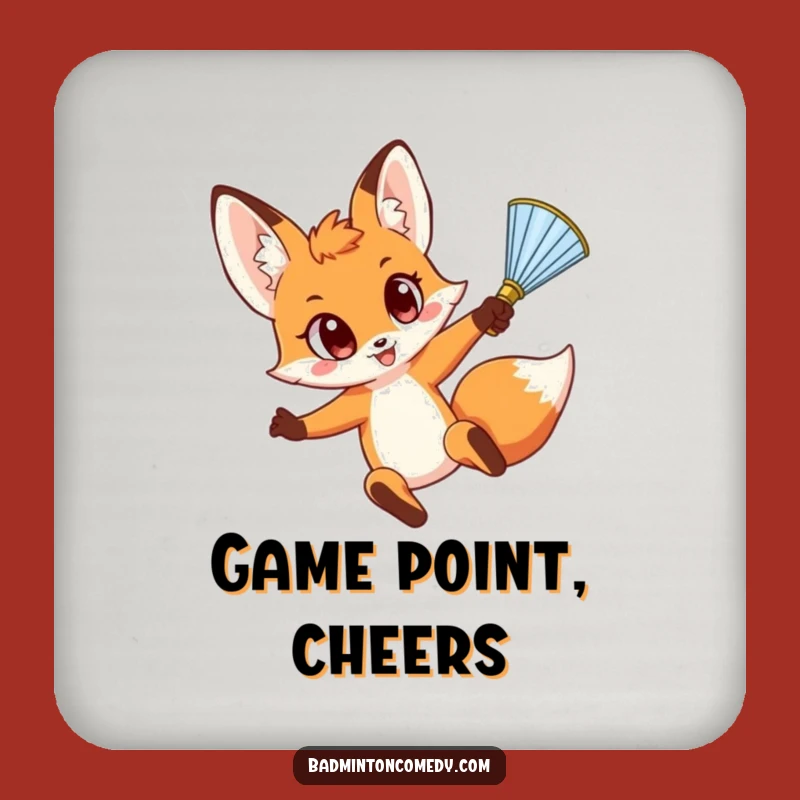 Funny Fox Smash Coaster - Protect Surfaces with Hilarious Badminton Flair