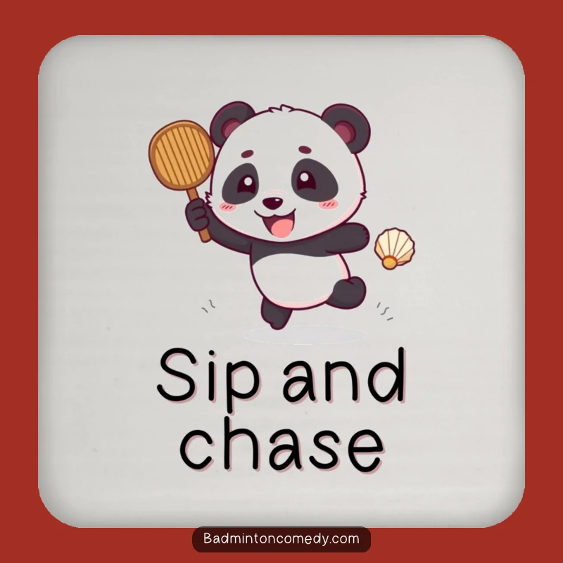 Funny Panda Badminton Coasters: Protect Surfaces with Chase Humor