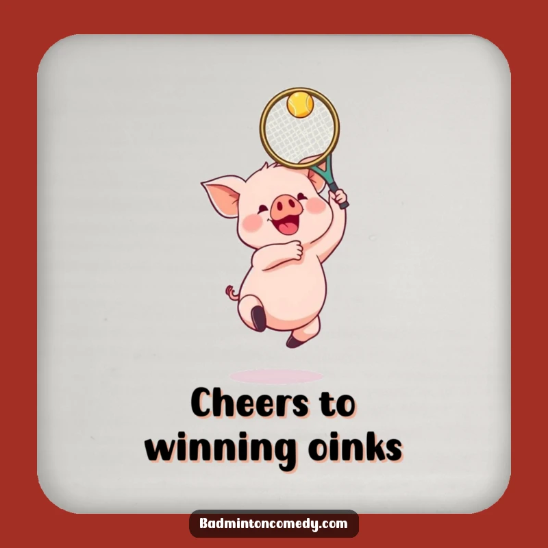 Funny Piglet Badminton Coaster - Gleeful Jumper Table Protector Gift