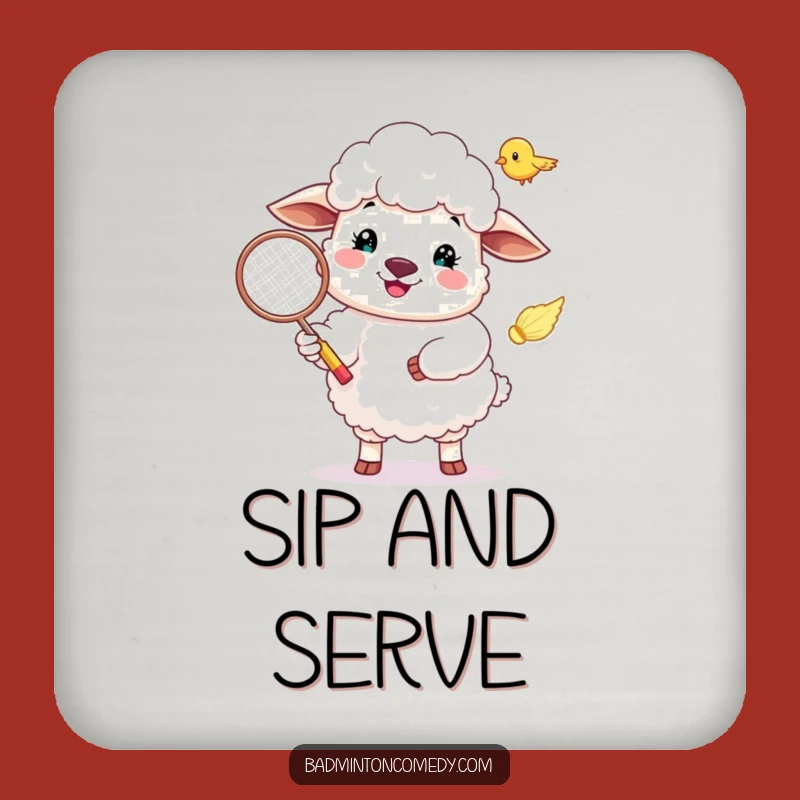 Funny Sheep Badminton Serve Coaster: Protect Surfaces with Smiles