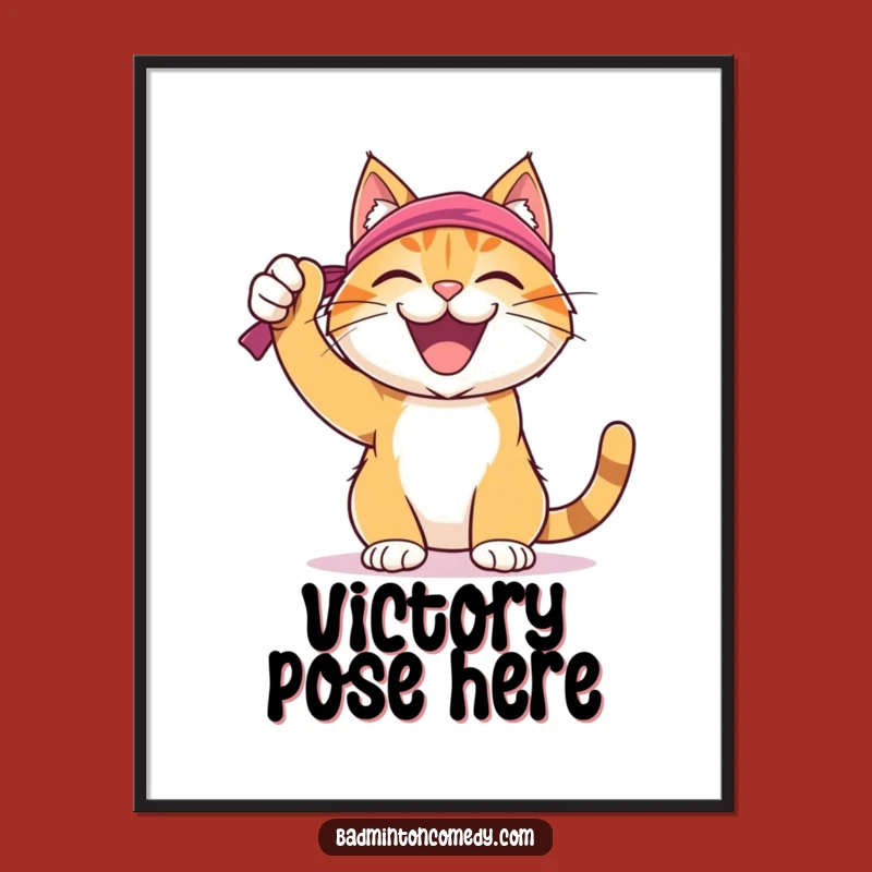 Funny Cat Badminton Poster: Joyful Celebration Art Gift