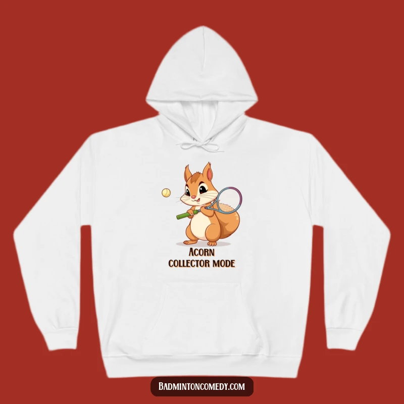 Funny Squirrel Badminton Hoodie: Cozy Practice Gear Gift
