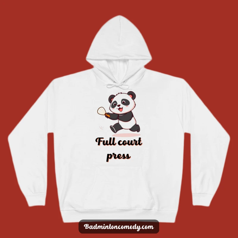 Cozy Funny Panda Badminton Hoodie: Warm & Hilarious Court Chaser Gift