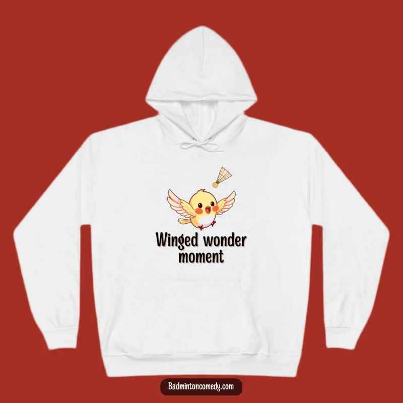 Funny Bird Badminton Hoodie - Cozy Fluttering Chase & Humor Gift