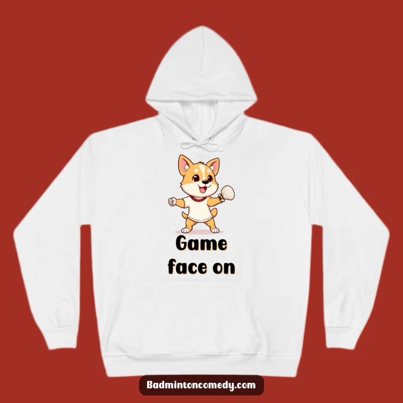 Funny Dog Badminton Smash Hoodie: Cozy Athletic Apparel, Perfect Humorous Gift