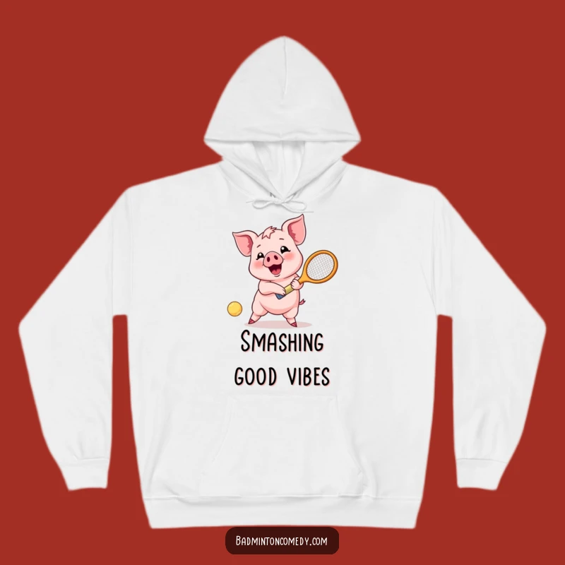 Funny Piglet Joy Hoodie - Cozy Badminton Gear for Happy Gifts