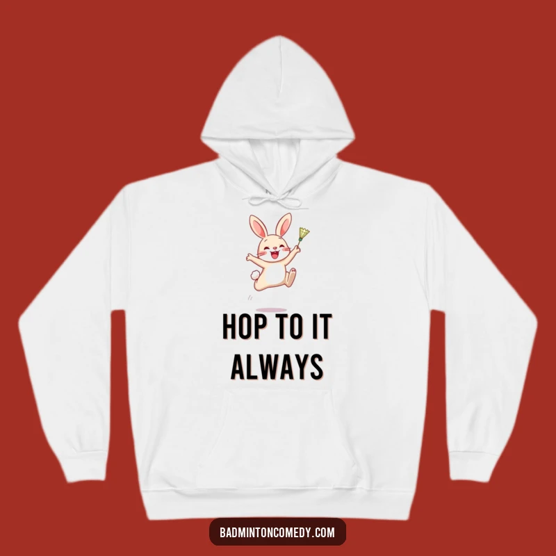 Cozy Funny Rabbit Badminton Hoodie: Warm and Hilarious Gift for Players