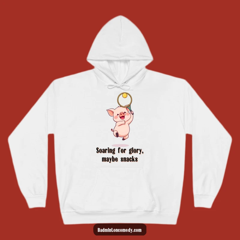 Funny Piglet Badminton Star Hoodie - Gleeful Jumper Comfort Gift