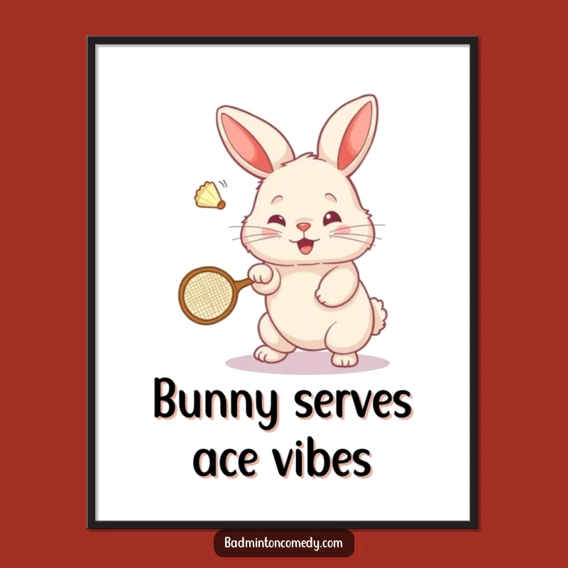 Funny Free Printable Bunny Badminton Art: Hilarious Downloadable Decor for Your Space