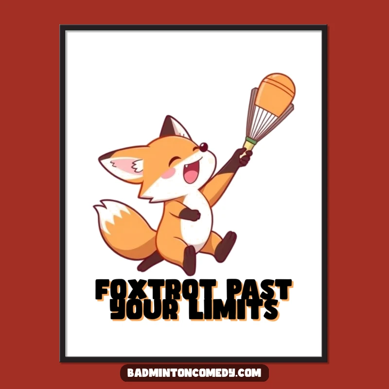 Free Printable Fox Badminton Smash Wall Art! Dynamic, Funny Downloadable Decor.