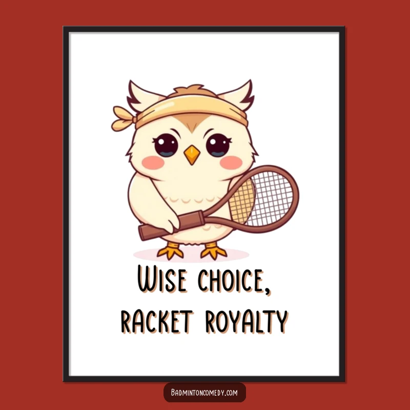Free Printable Wall Art: Funny Tennis Owl, Humorous Downloadable Decor