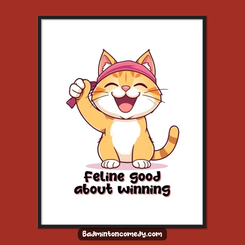 Funny Free Printable Cat Badminton Wall Art - Joyful, Downloadable Decor!