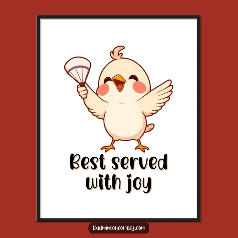 Funny Free Printable Wall Art: Bird's Energetic Serve, Playful DIY Downloadable Decor