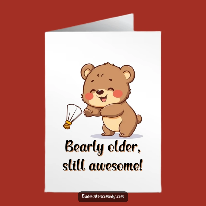 Free Printable Birthday Card: Bear Cub's Fun Swing, Hilarious Downloadable Greeting