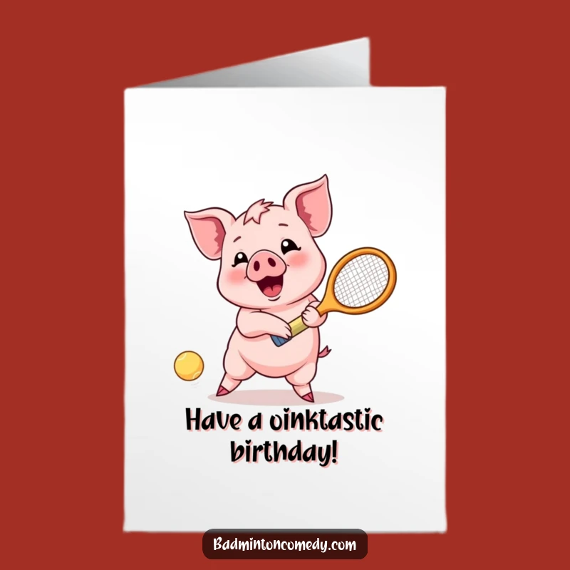 Free Printable Birthday Card: Happy Piglet Returns Shot - Funny Gift!