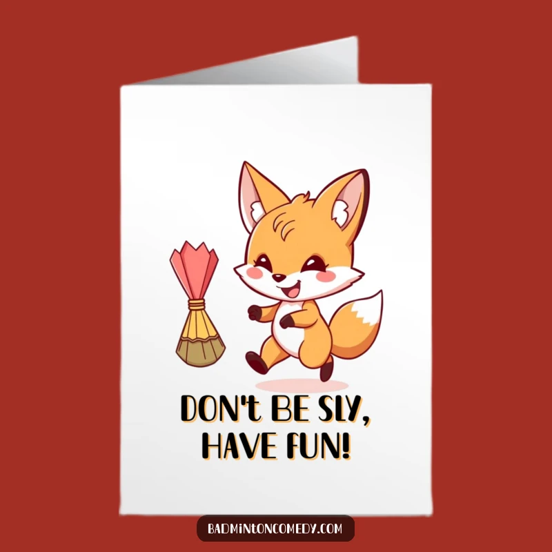 Free Printable Fox Birthday Card: Shuttlecock Chase, Downloadable Fun