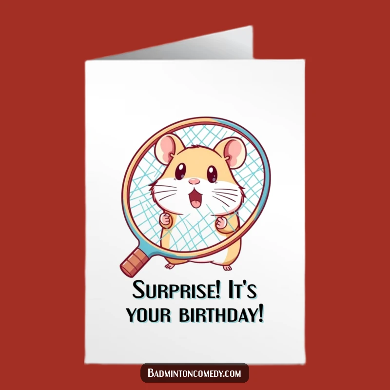 Free Printable Funny Hamster Birthday Card: Surprised Gamer - Hilarious Downloadable Gift